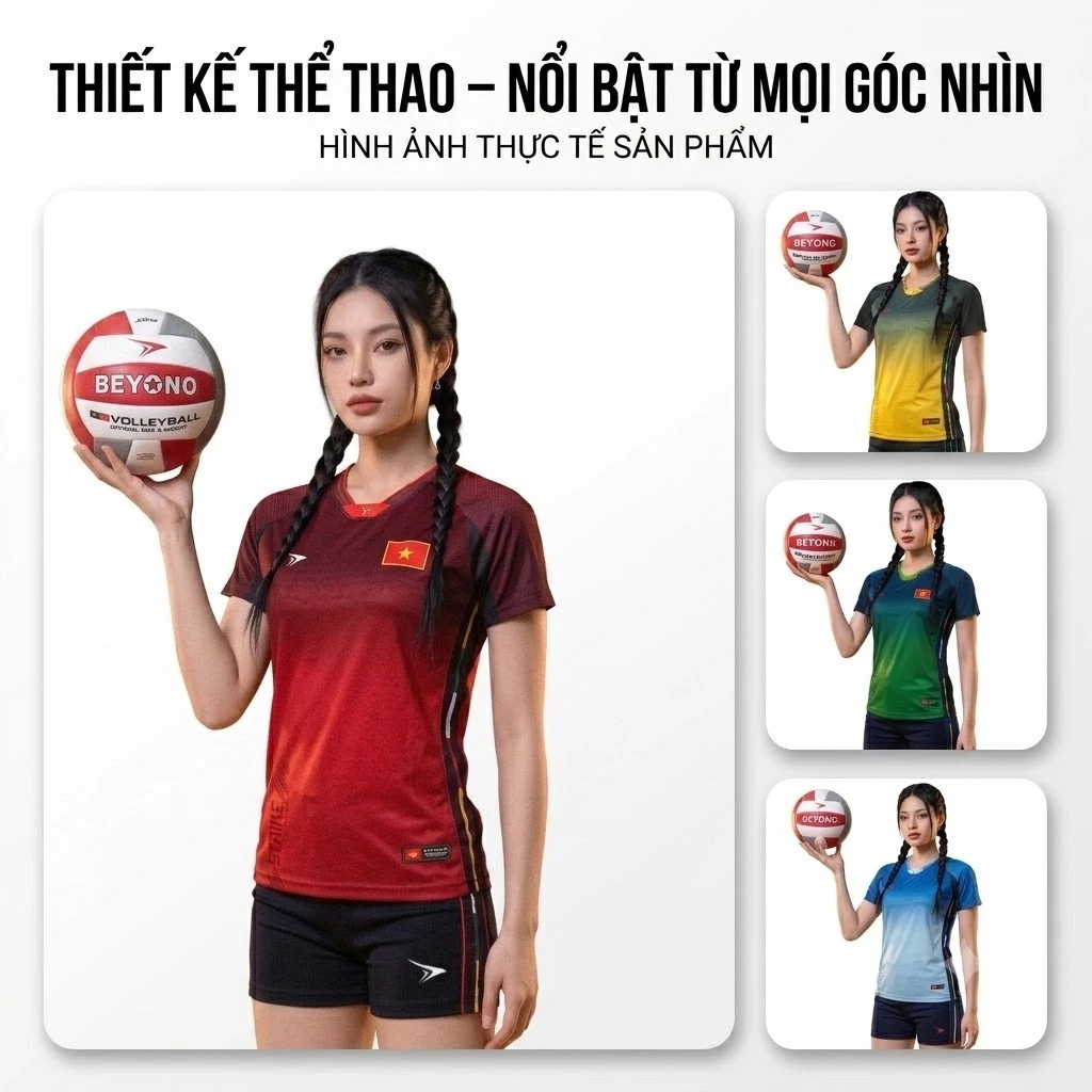 Bộ bóng chuyền BEYONO BOOM AirWeave co giãn thoáng khí thấm hút mồ hôi
