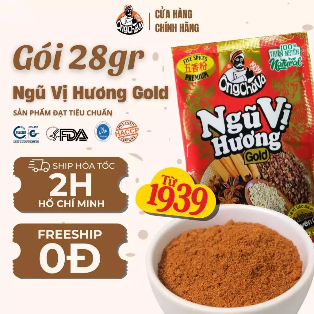 Bột Ngũ Vị Hương Gold thương hiệu Ông Chà Và 28gr - Hàng Chính Hãng