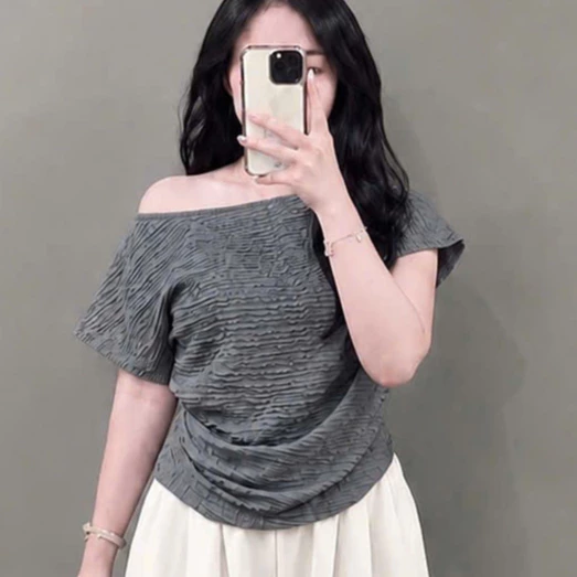 Áo Kiểu Trễ Vai Bigsize Nữ 50-95kg Vải Xốp Thoải Mái Thoáng Mát Lên Phom Tôn Dáng A267