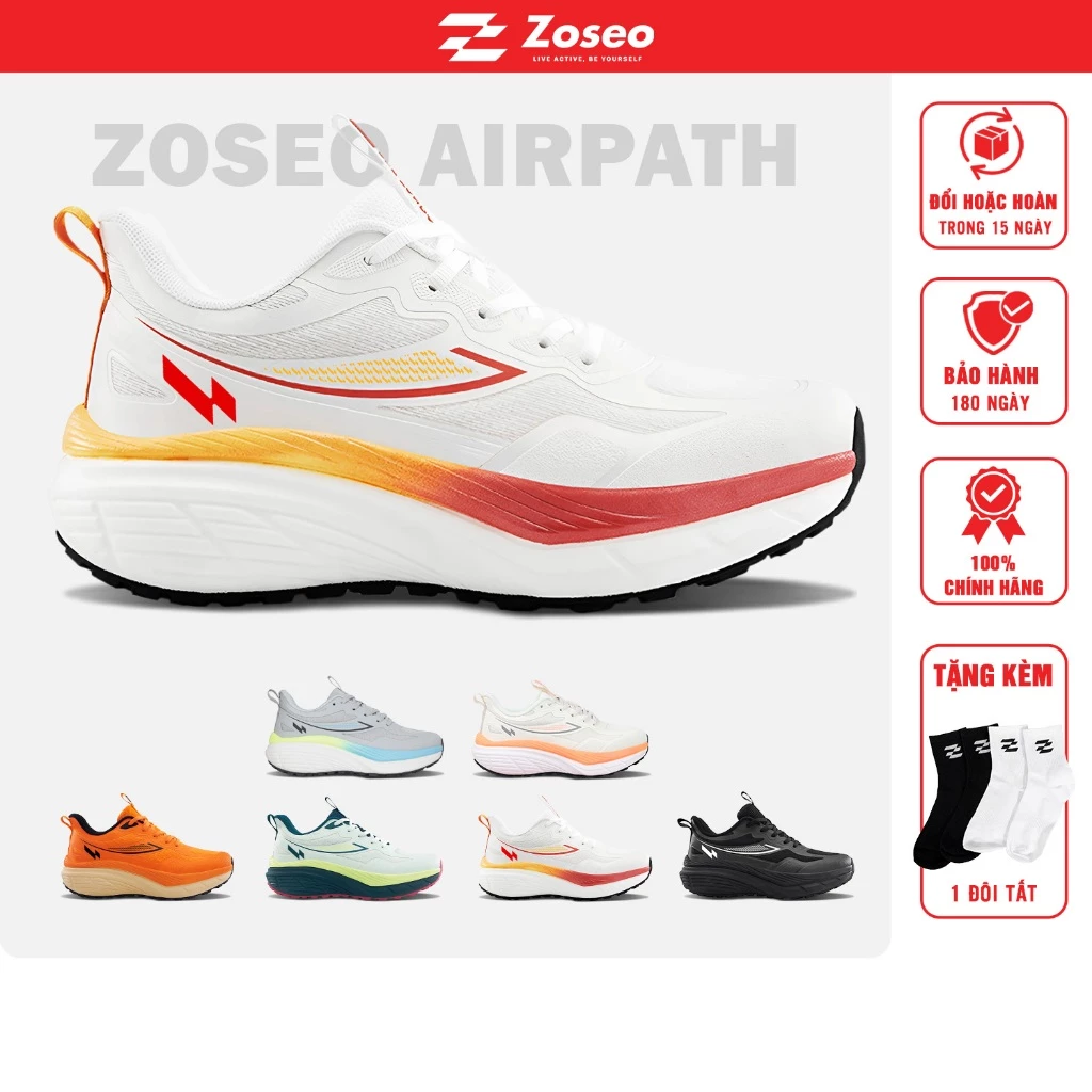 Giày thể thao chạy bộ nam nữ Zoseo Airpath Giày Running êm ái, thoáng khí, hạn chế chống trượt, thời trang có size 35-46