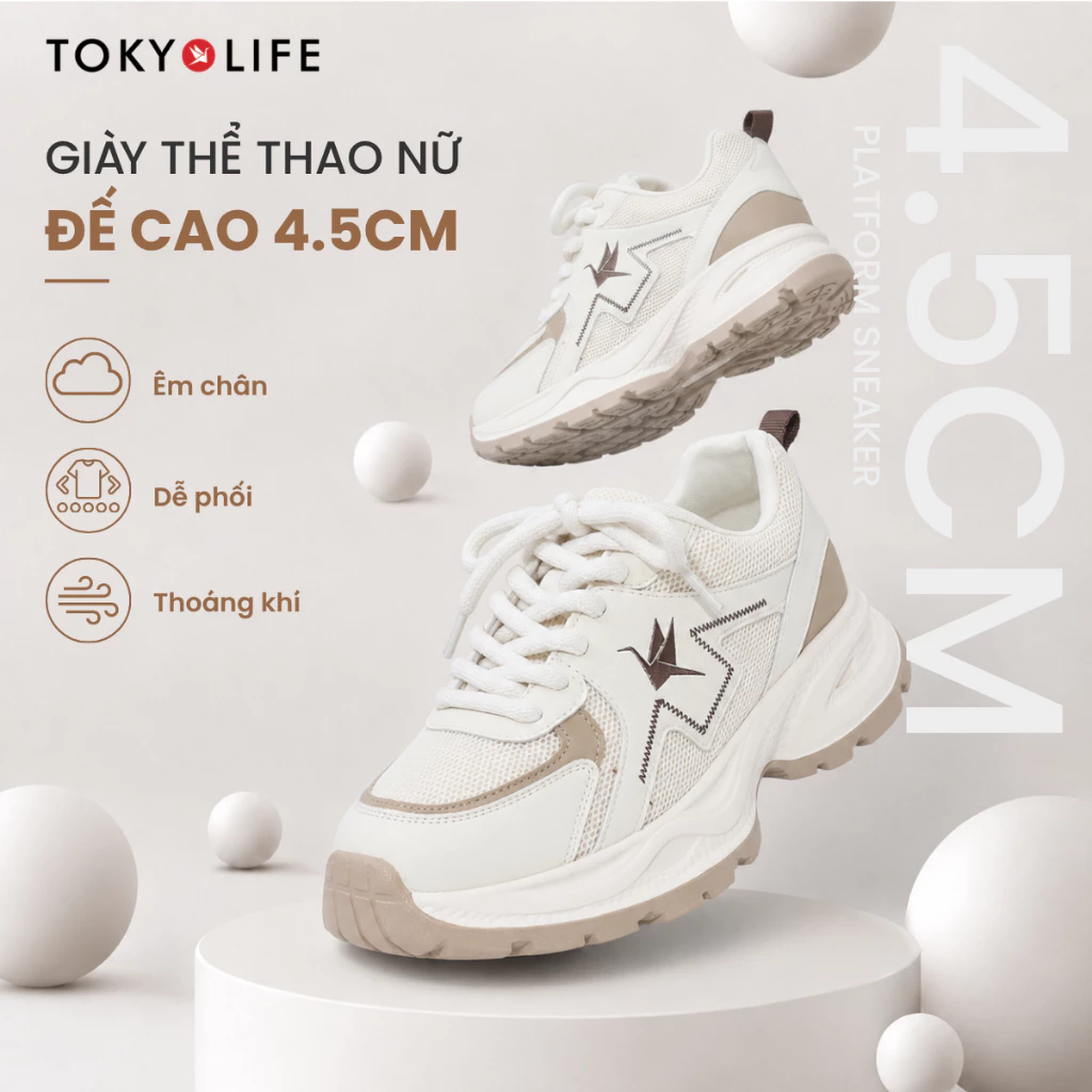Giày thể thao nữ TOKYOLIFE êm chân thoáng khí thiết kế trẻ trung năng động 40004406