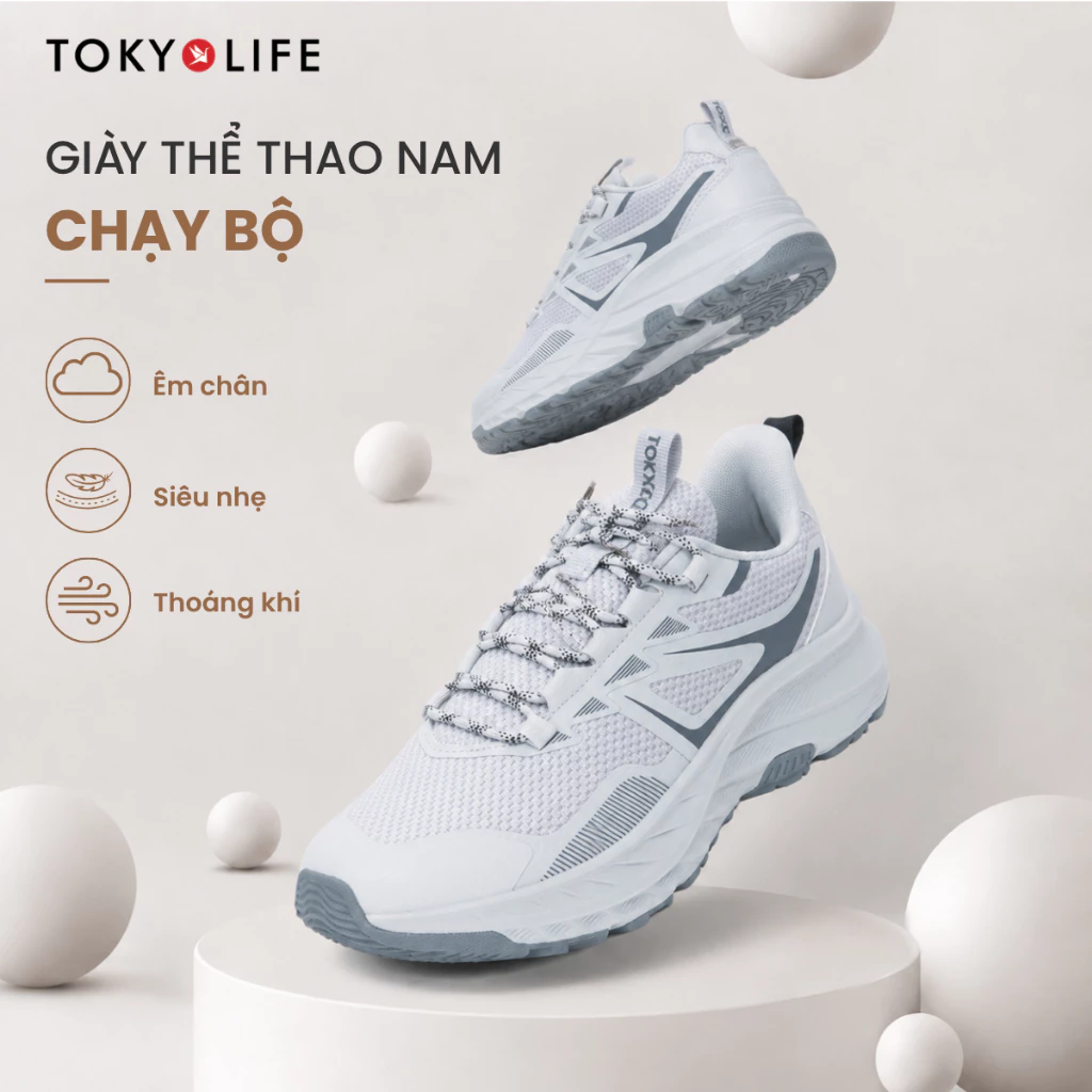 Giày thể thao nam chạy bộ TOKYOLIFE đi bộ êm chân thoáng khí, siêu nhẹ trợ lực tốt 40004414