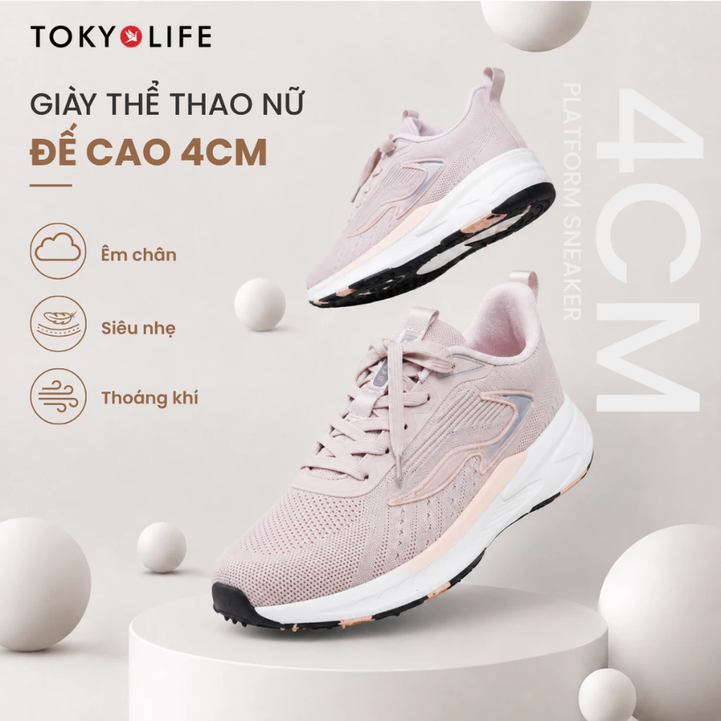 Giày thể thao thời trang nữ siêu nhẹ và êm chân TOKYOLIFE chất liệu thoáng khí,thiết kế trẻ trung, năng động 40000295