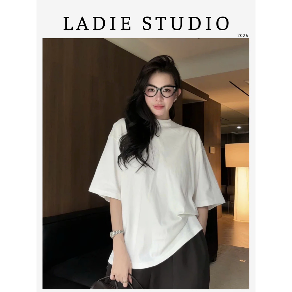 [LADIE STUDIO] Áo thun phối voan  – áo nữ tay lỡ phối 2 dải voan tạo điểm nhấn nữ tính AO44