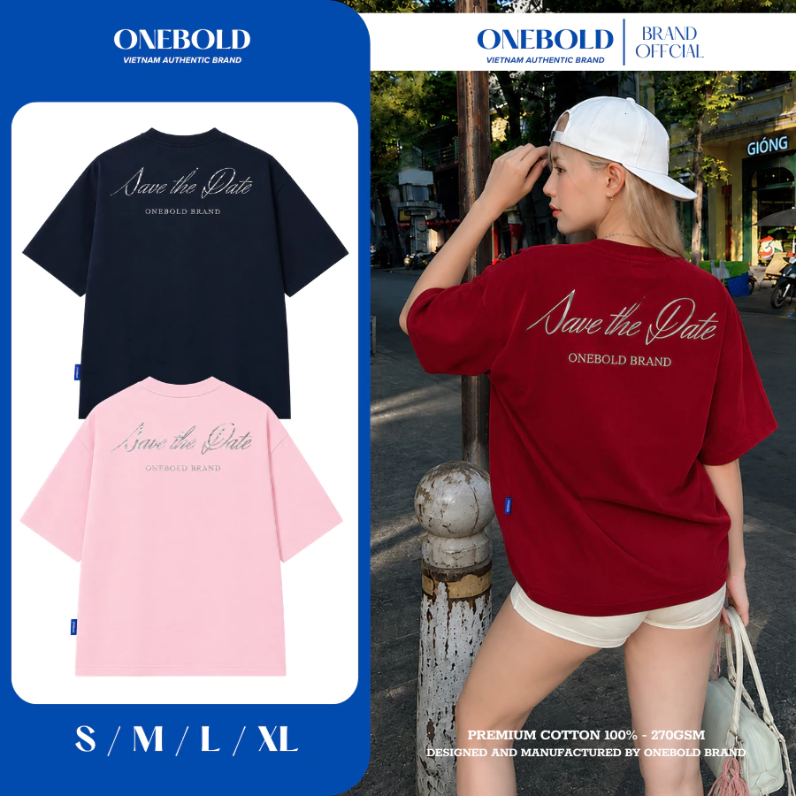 Áo Thun Oversize "TRÁNG GƯƠNG" Brand ONEBOLD 100% Cotton 270gsm, Áo Phông Form Rộng Nam Nữ - OB08