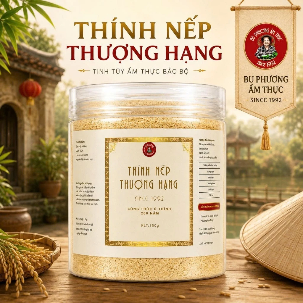 Thính Nếp Thượng Hạng 350G - Thính Làm Nem - Thương Hiệu Bu Phương Ẩm Thực, Không Chất Bảo Quản