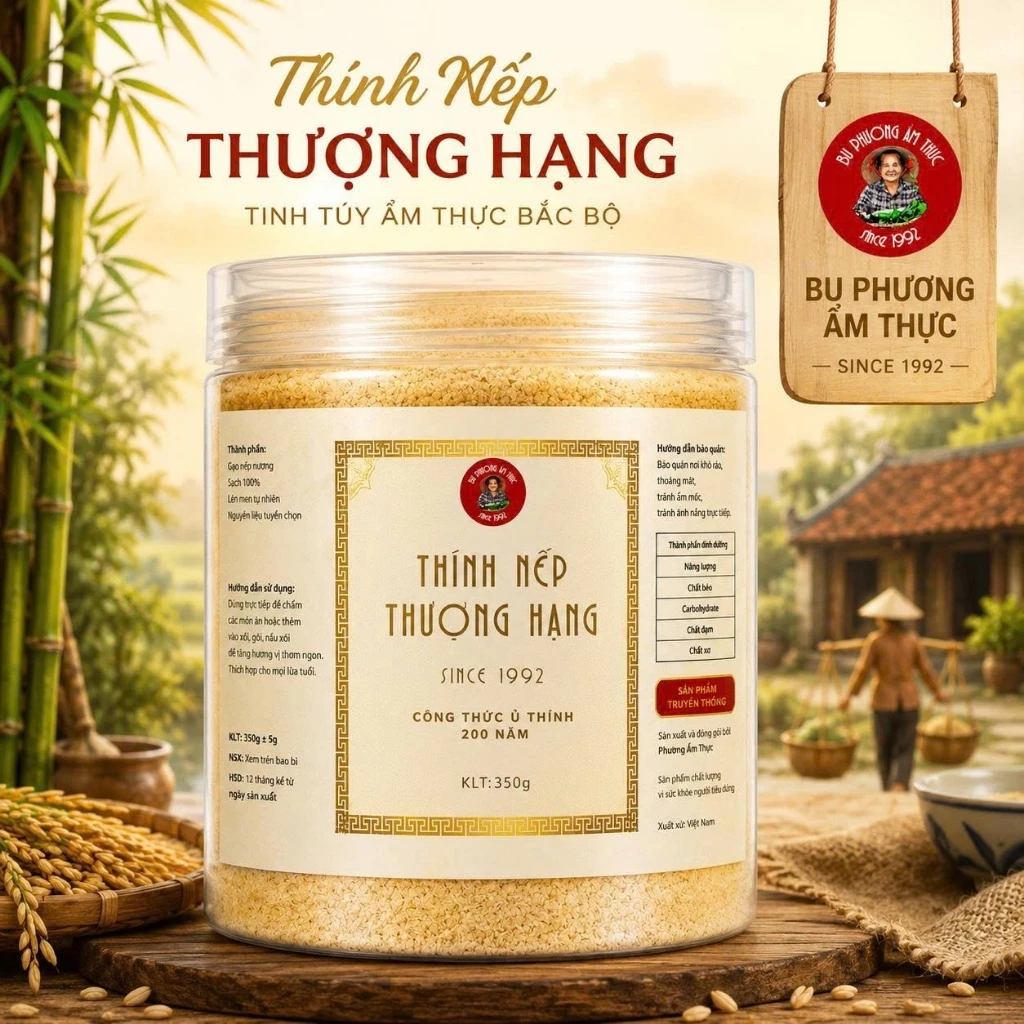 Thính Nếp Thượng Hạng 350G - Thính Làm Nem - Thượng Hiệu Bu Phương, Không Chất Bảo Quản