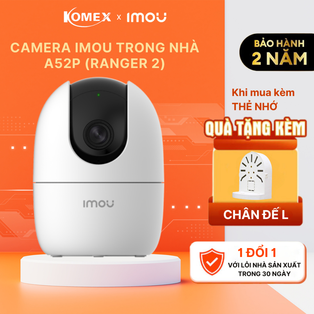 Camera IMOU trong nhà A52P (Ranger 2, A1, A2 5MP 3K) đàm thoại 2 chiều, xoay…