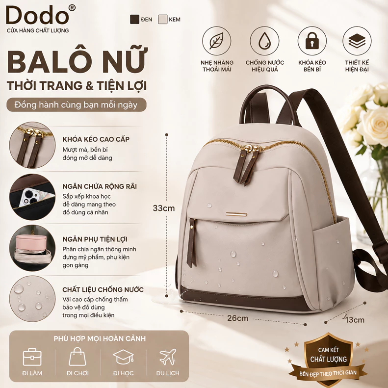 Balo Mini Tiện Lợi Nhiều Ngăn- balo vải chống nước- phù hợp du lịch, đi chơi ngắn ngày, đi làm.b2366