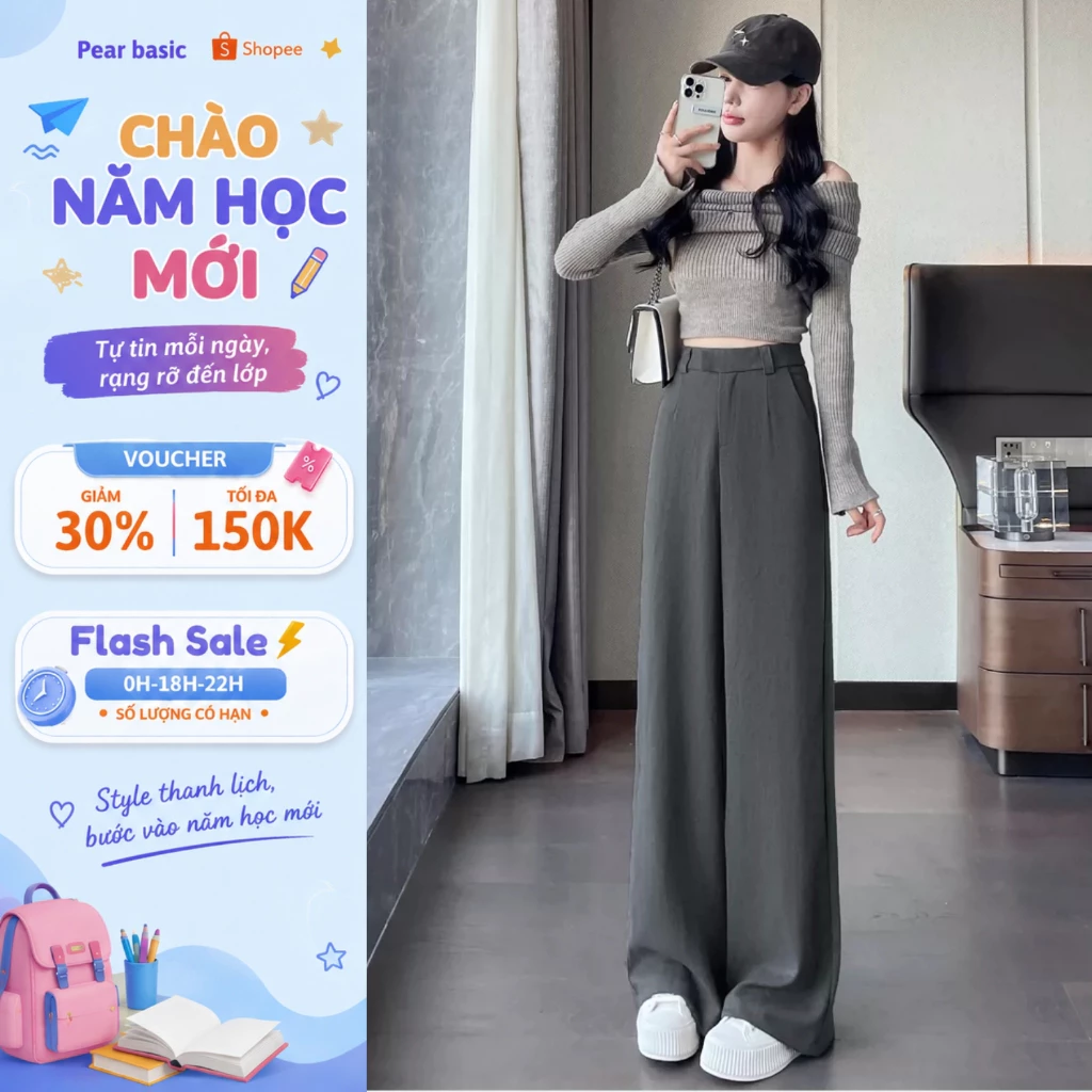 [ HOTTREND ] Quần tây nữ dáng suông cạp cao tôn dáng - Quần baggy nữ dáng dài phù hợp đi học đi làm Q11