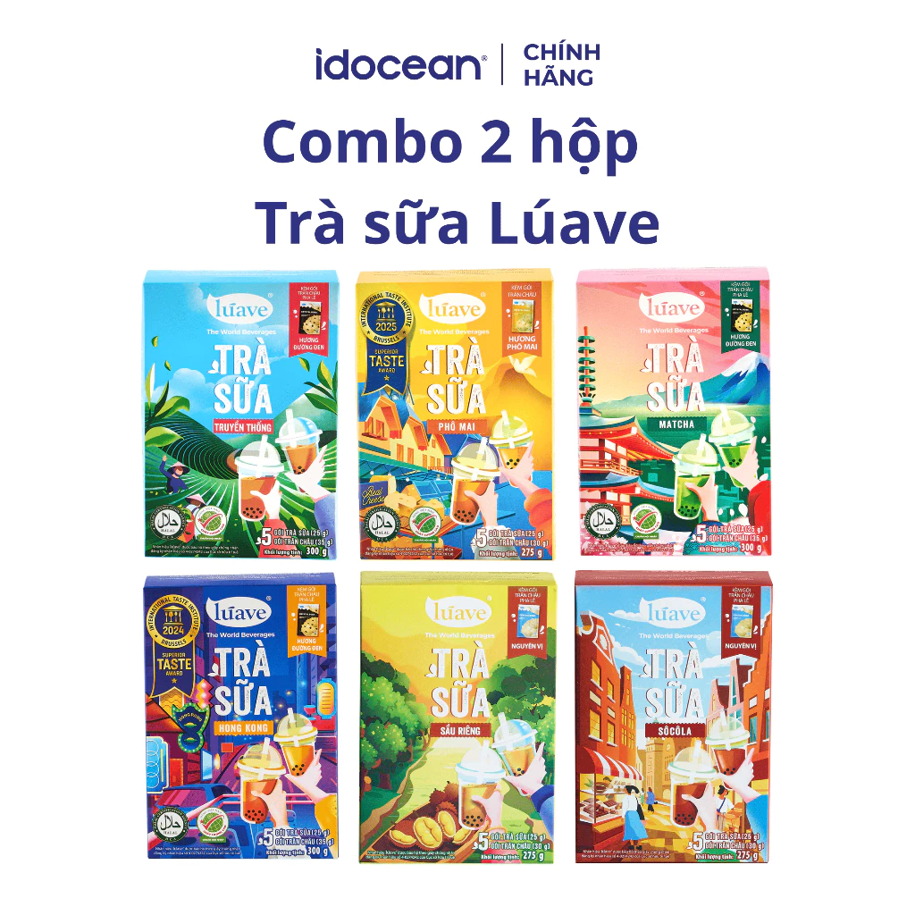 Combo Trà Sữa Trân Châu Lúave, chiết xuất lá trà tươi, đậm vị, thơm béo, pha nhanh, ngon như tiệm