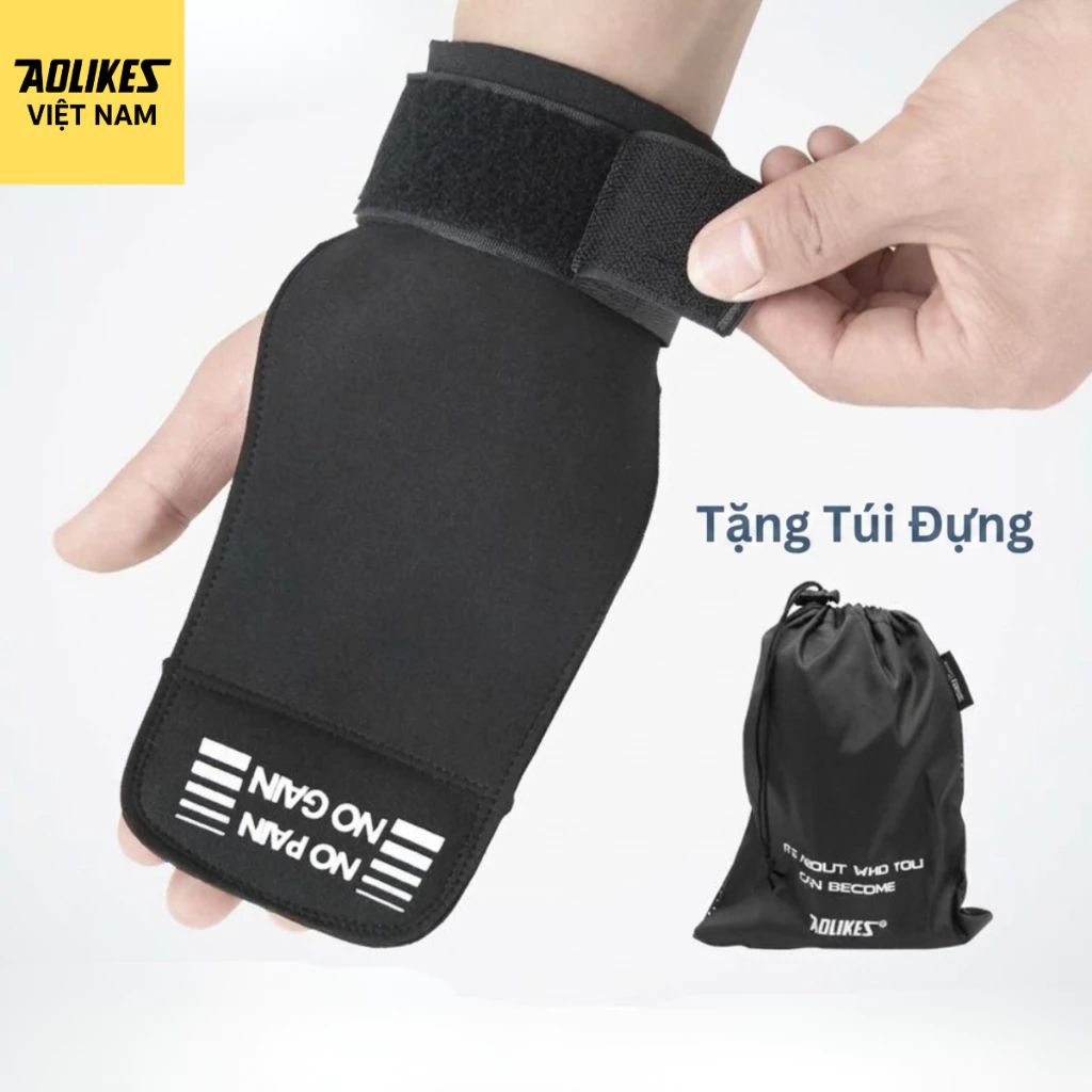 Găng Tay Tập Gym AOLIKES 7639 Hở Mu, Đệm Chống Chai Tay, Đai Quấn Cổ Tay, Chống Trượt, Tập Tạ, Fitness, Crossfit