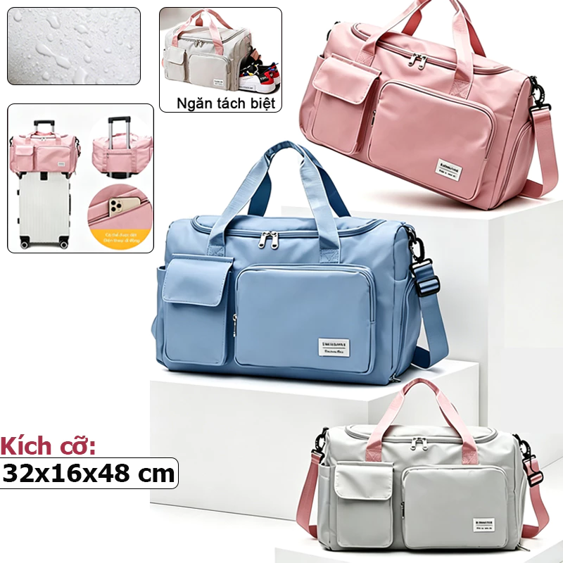 Túi Xách Du Lịch Cỡ Lớn 2 Tầng Túi Du Lịch Đa Năng Nam Nữ Đựng Quần Áo Mỹ Phẩm chống nước và chống mài mòn FREESHIP.1319