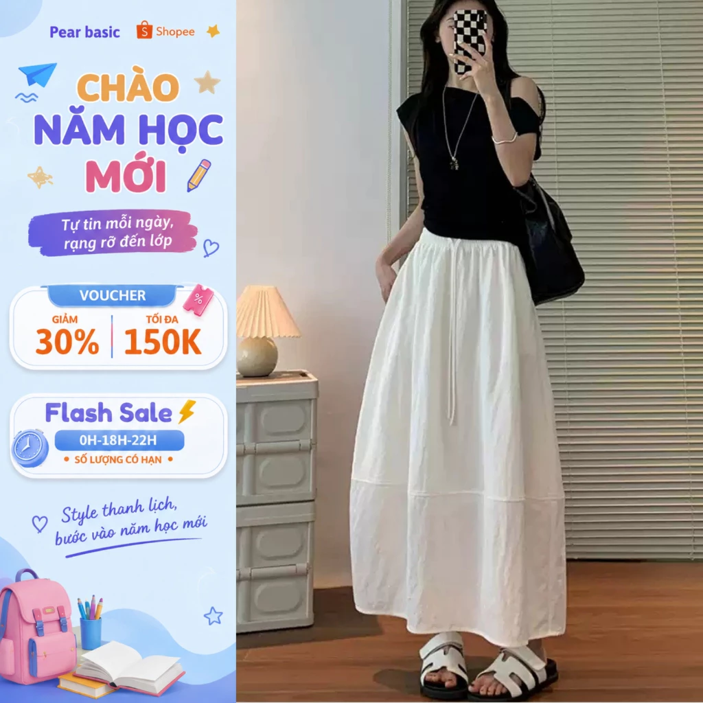 [ MẪU MỚI ] Váy Dài Nữ Chất Đũi Mềm Mại Thoáng Mát, Chân Váy Chữ A Dáng Dài Lưng Cao Tôn Dáng V111
