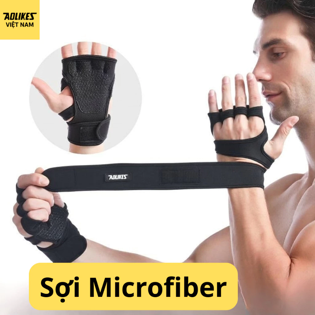 Găng Tay Tập Gym AOLIKES A-118 – Cầm Chắc Hơn, Tập Mạnh Hơn
