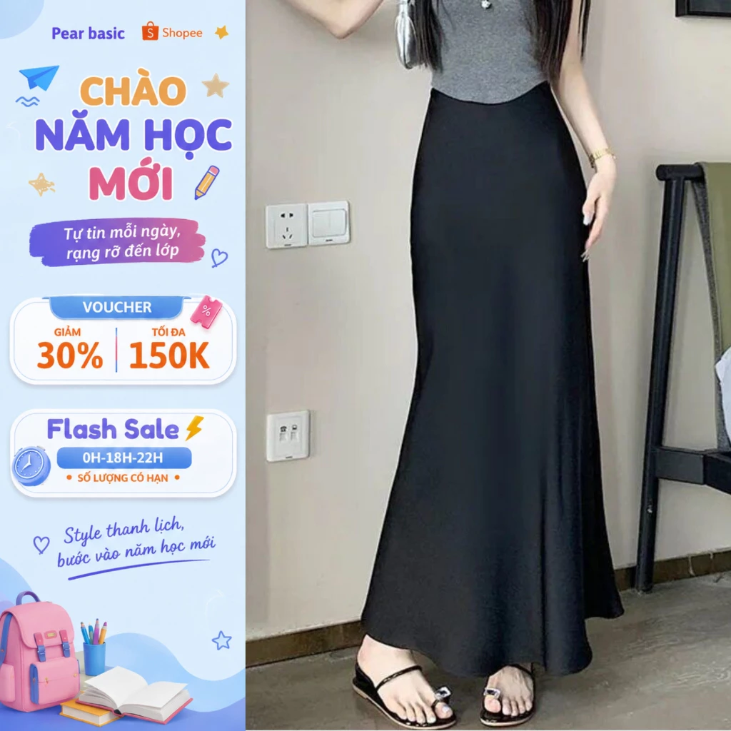 Chân Váy Lụa Dáng Dài Tôn Dáng Sang Chảnh - Chân Váy Chữ A Chất Lụa Cao Cấp Mát Mịn V70