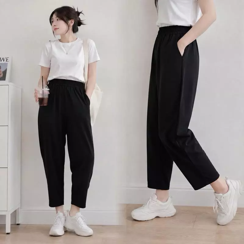 Quần Baggy Bigsize Nữ Eo Chun Co Giãn Mặc Thoải Mái Tôn Dáng Basic VinTage (50-120kg) - Q595