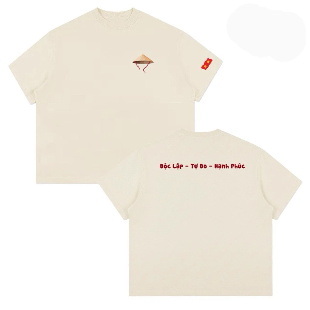 [FORM BOXY] Áo thun yêu nước  in nón lá 3D chất Cotton Premium nam nữ 250gsm