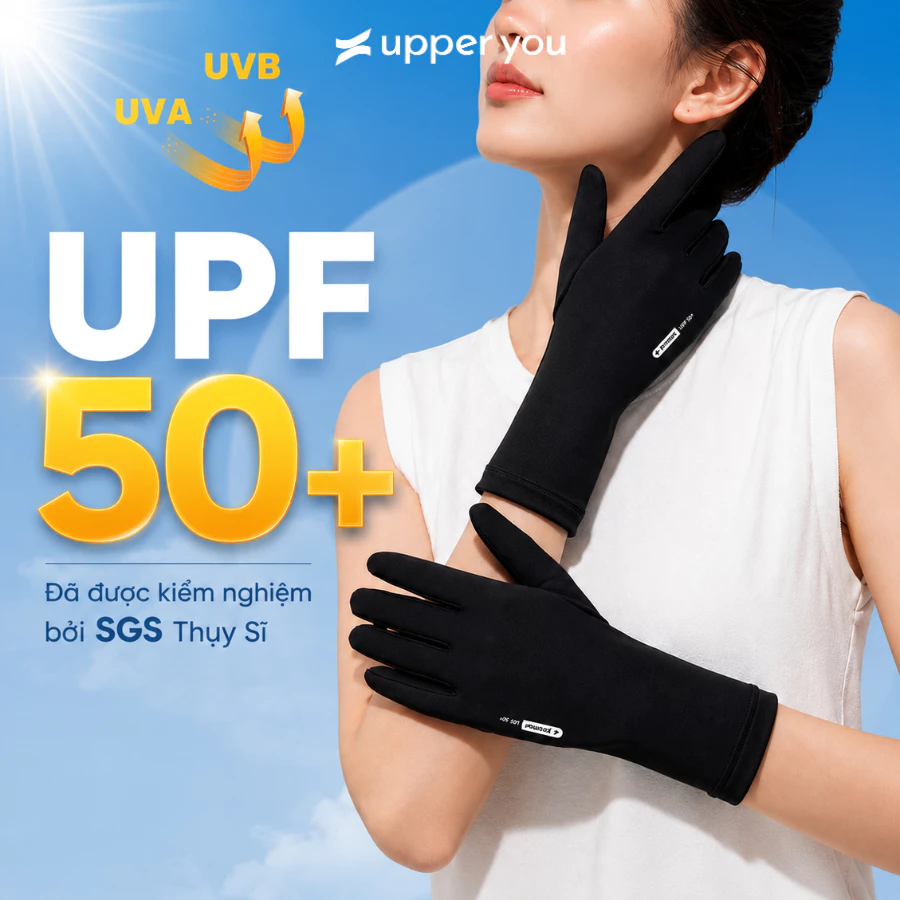 [TẶNG QUÀ ĐƠN 169K] Bao Tay Chống Nắng Nữ UPF50+ Promax UPPER YOU Thiết Kế Hở Ngón Chất Vải Mát Lạnh Co Giãn-GLF06