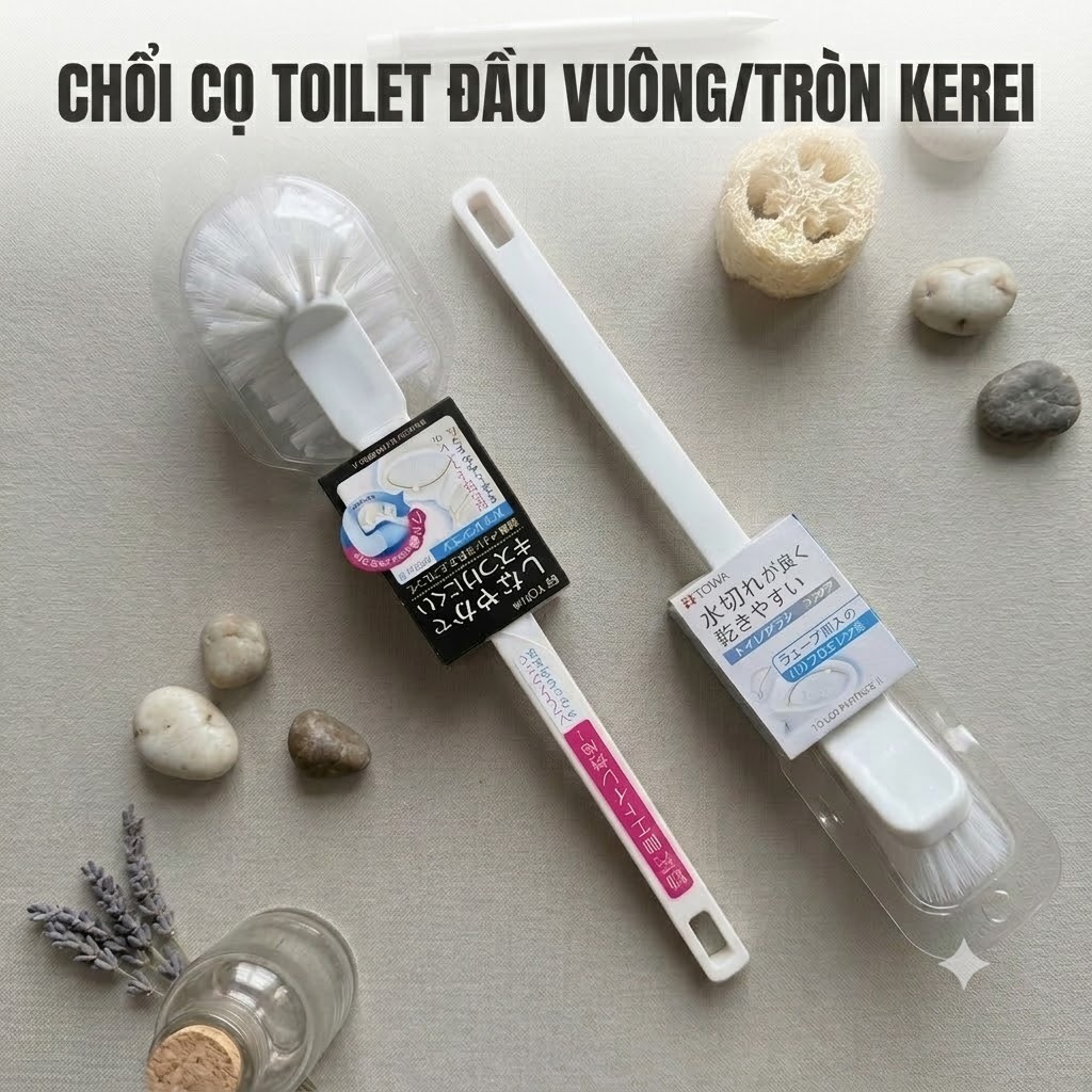 Chổi Cọ Toilet Đầu tròn Kirei Chính Hãng Inochi