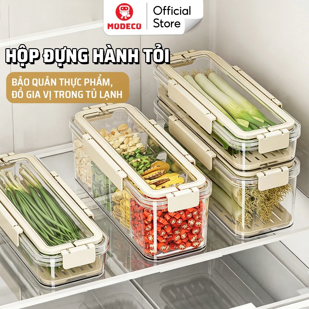 Hộp Đựng Hành Tỏi Trong Tủ Lạnh Modeco - Hộp Bảo Quản Hành Lá, Rau Mùi Giúp Tươi Lâu Hơn