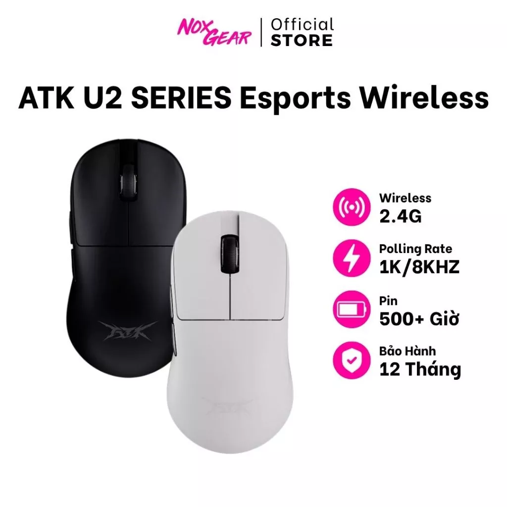 Chuột Gaming Không Dây ATK U2 SE | U2 Standard | U2 Plus | U2 promax | U2 ultimate | Bảo Hành Chính Hãng 12 tháng