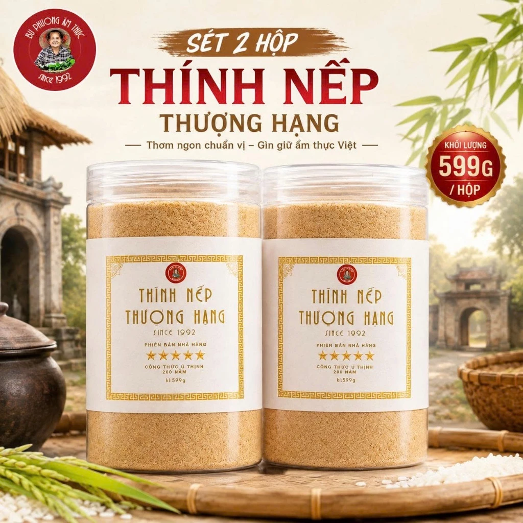 Bột Thính Nếp Thượng Hạng 599G/1 - Thương hiệu Bu Phương Ẩm Thực ( Chuyên Làm Các Món : Nem, Gỏi Cá)