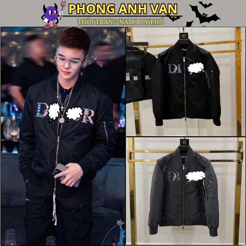 Áo Khoác Gío Nam Dr Thêu Chữ Ngục Cực Nét - Áo Khoác Bomber Nam Nữ  Cao Cấp