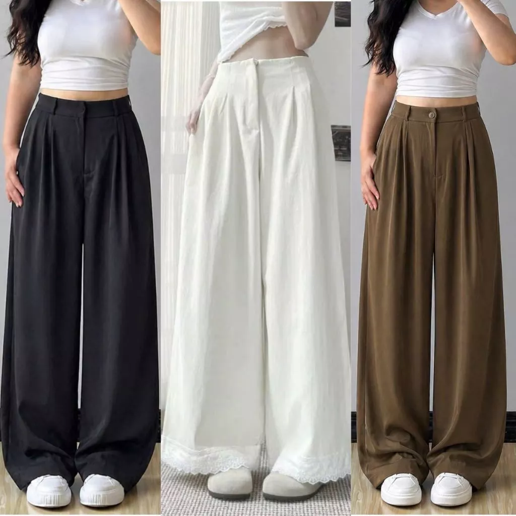 Quần ống suông The Simple Bigsize dài nắp túi bigsize nữ dây kiểu cột dây xinh xắn  - QDNT