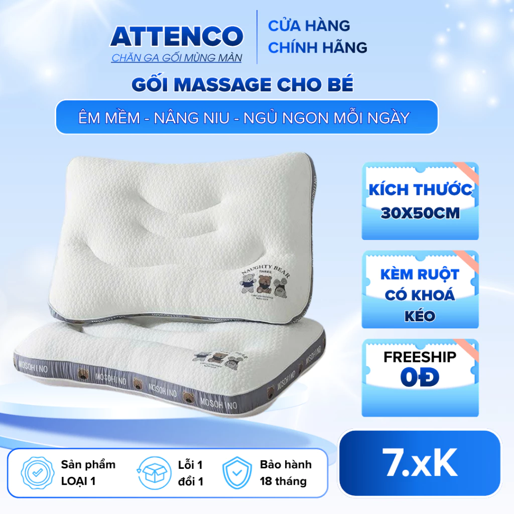 Gối Massage Bông Xơ Đậu Lành Hỗ Trợ Giấc Ngủ Êm Ai Nhỏ Gọn Nhiều Màu Sắc Hình In Dễ Thương Gối 41x61cm và 31x51cm