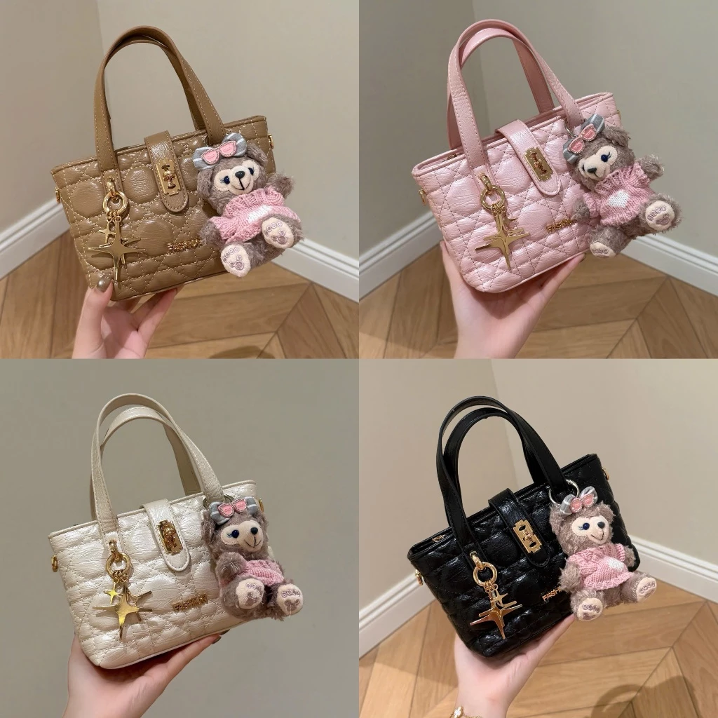 Túi nữ Túi xách tay FASHION chần trám size 19 tặng kèm gấu xinh có dây xích đeo thanh lịch trenddy 5310#