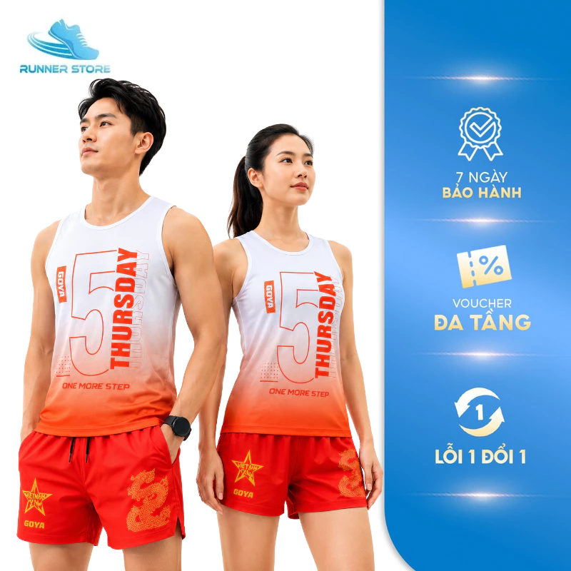 Áo thun thể thao singlet nam nữ GOYA 7 DAYS JOURNEY - Co giãn tốt, siêu nhẹ, thoáng mát chạy bộ tập gym thoải mái