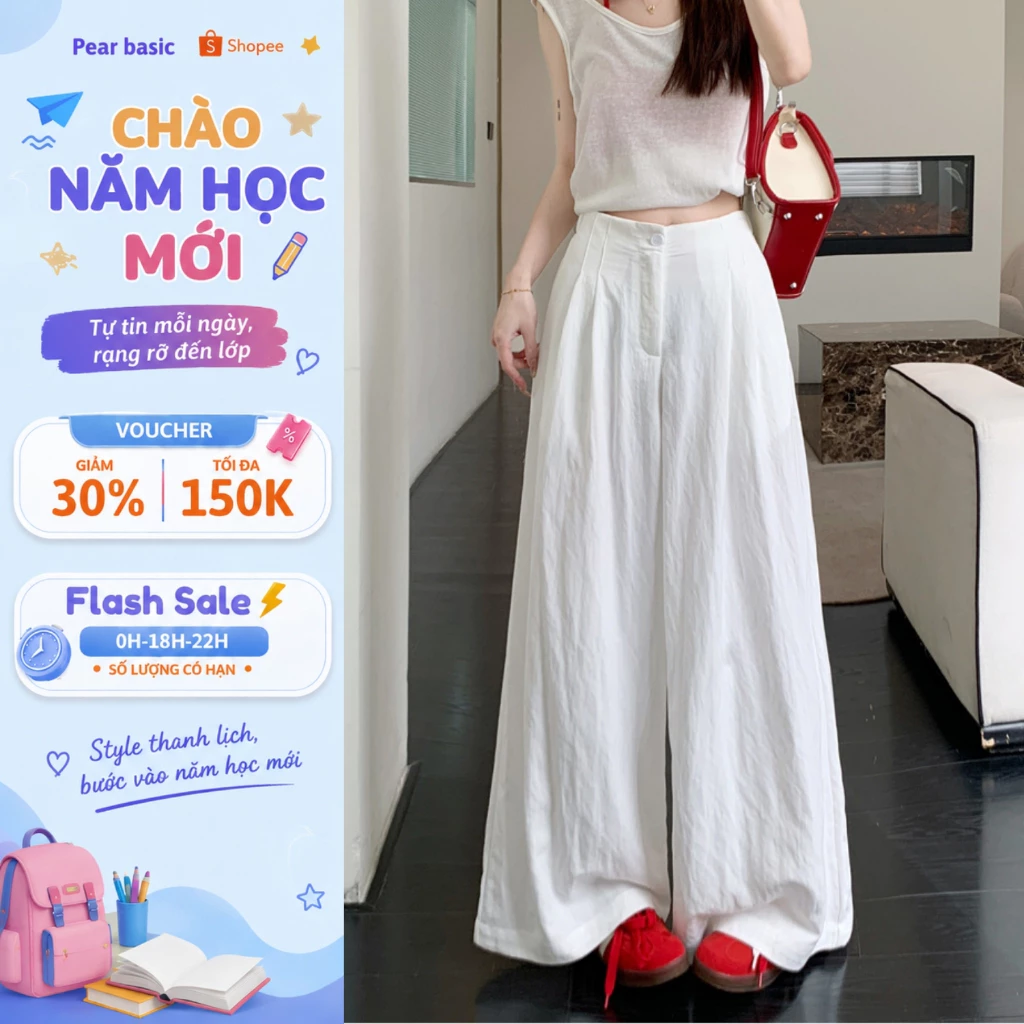 [ DEAL HÈ ] Quần Suông Nữ Ống Rộng Lưng Cao Tôn Dáng - Quần Tây Nữ Ống Rộng Chất Mềm Mại Thoáng Mát Q67