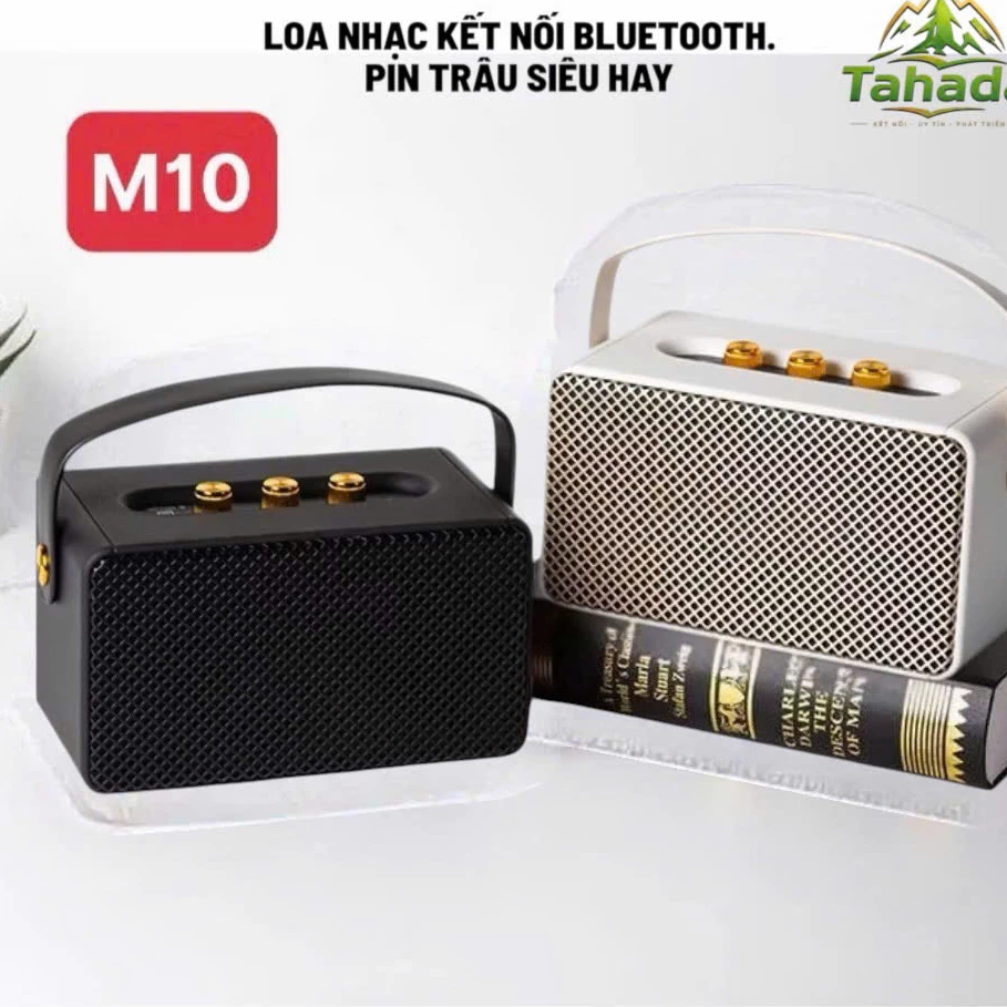Loa Bluetooth M10 Phong Cách Cổ Điển Vintage – Bass Trầm, Có Quai Xách Tiện Lợi