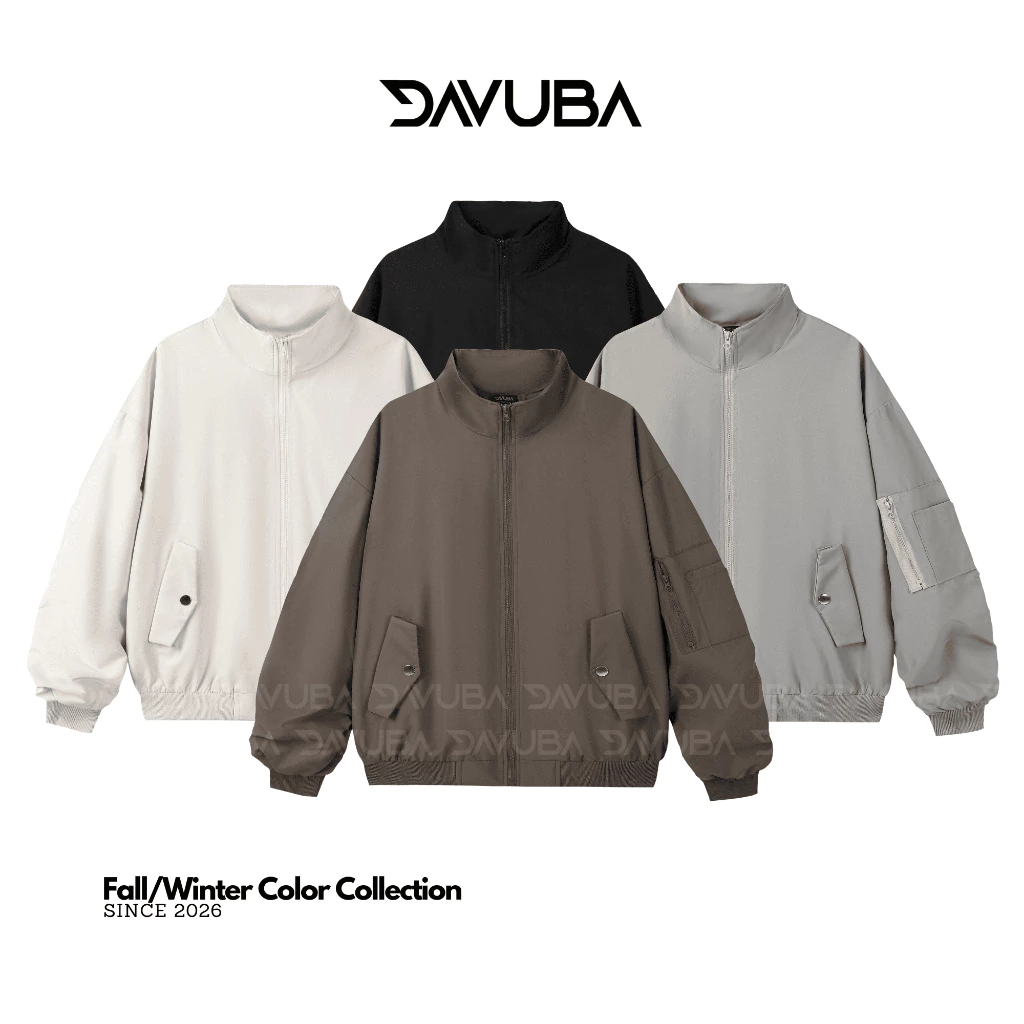DAVUBA - [Deal Mở Bán] Áo Khoác Gió Tay Nhúm (Ver2) Unisex Cao Cổ 2 Lớp Trượt Nước Cản Gió SM204