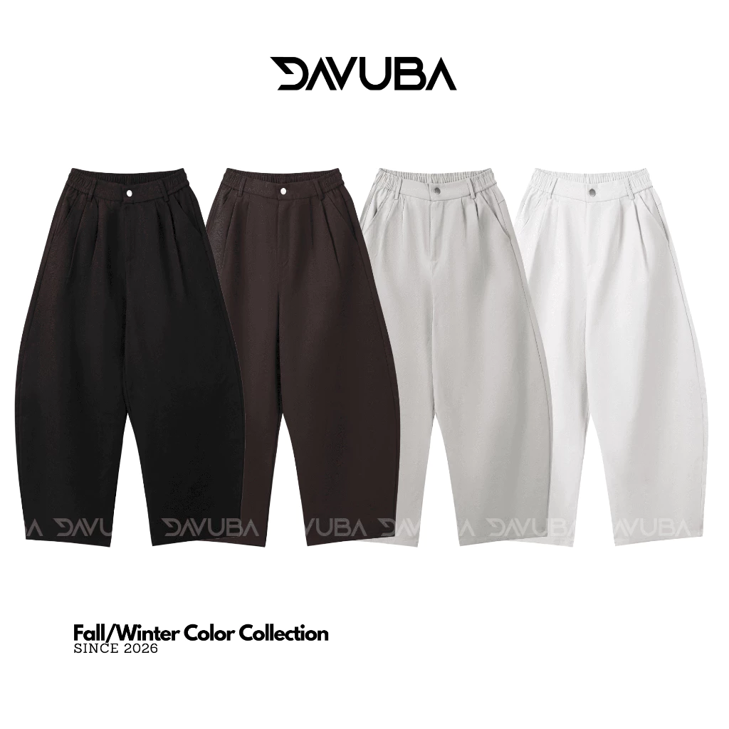 DAVUBA - [Deal Mở Bán] Quần Kaki Ống Cong Cạp Lưng Chun Xếp Ly Mềm Mại Thoáng Mát Unisex SM203