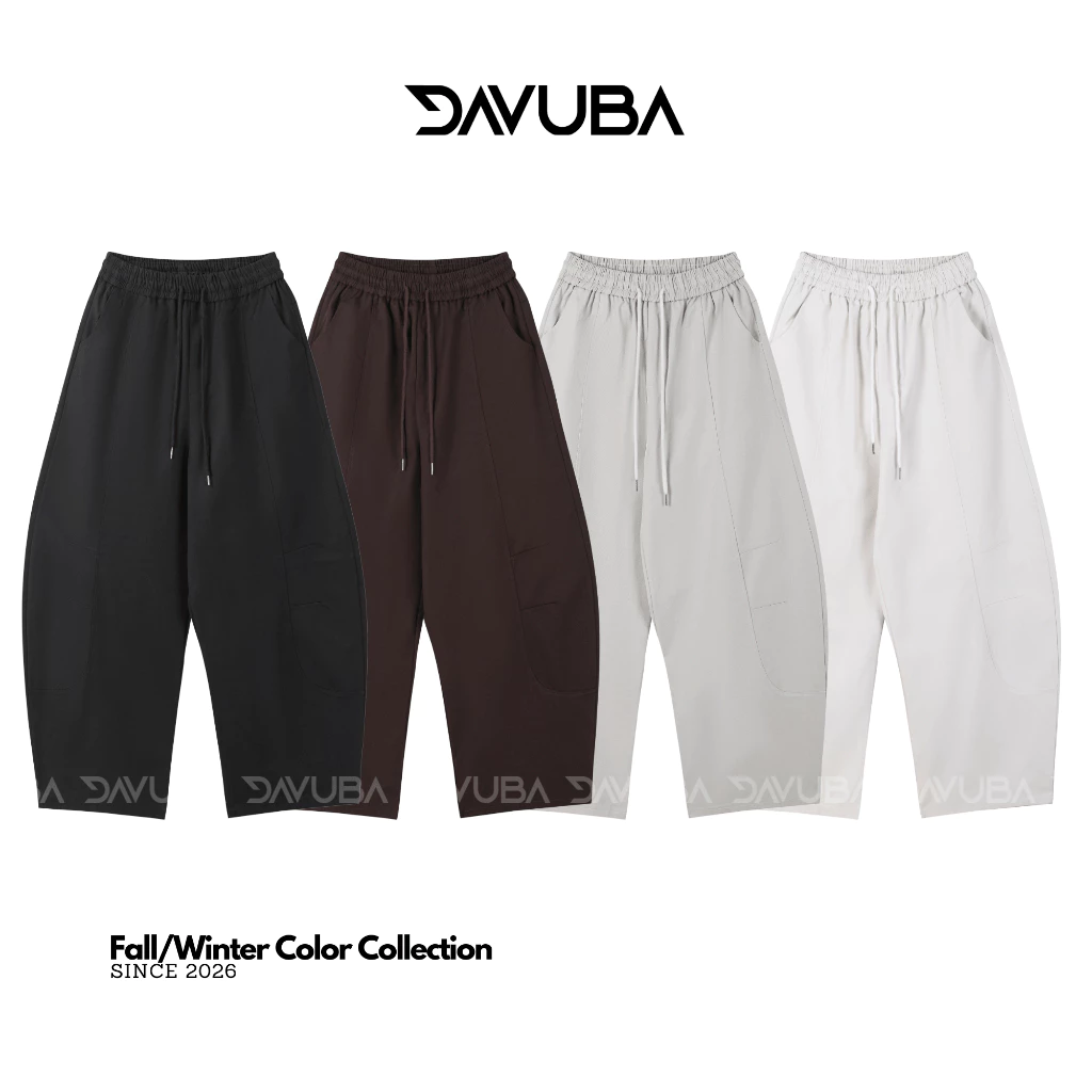 DAVUBA - [Deal Mở Bán] Quần Kaki Ống Cong Unisex Nam Nữ Cạp Chun Mềm Mại Thoáng Mát SM202