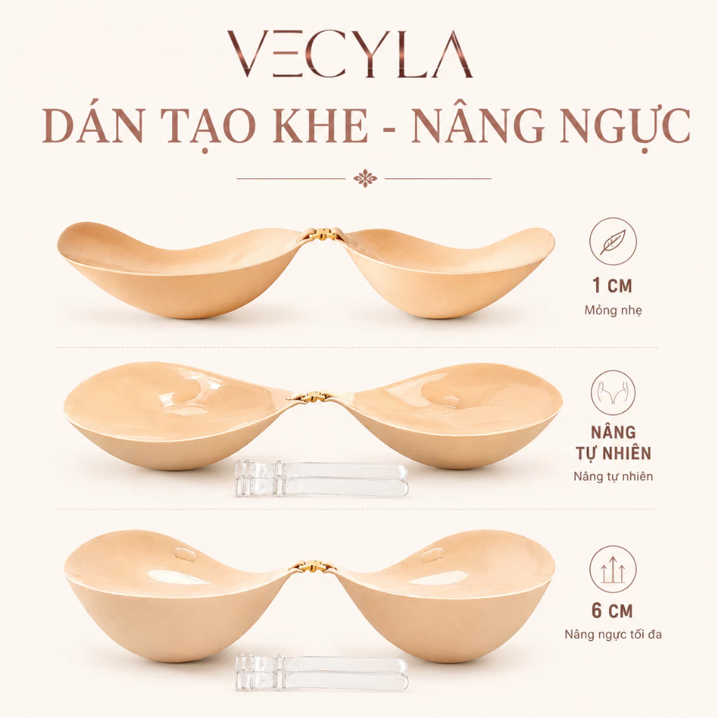 ÁO BRA DÁN NÂNG NGỰC VECYLA SILICON CÀI TRƯỚC KHÔNG GỌNG HÌNH BÀN TAY P29