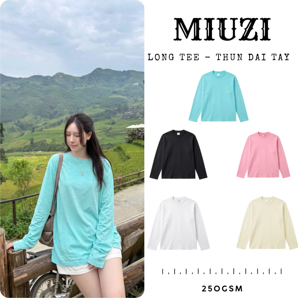 [Hàng mới về ] Áo Thun Dài Tay - Cotton2c 250GSM -  Nam Nữ 6 Màu - Form Boxy - Mềm Mại Dễ Phối.DT962