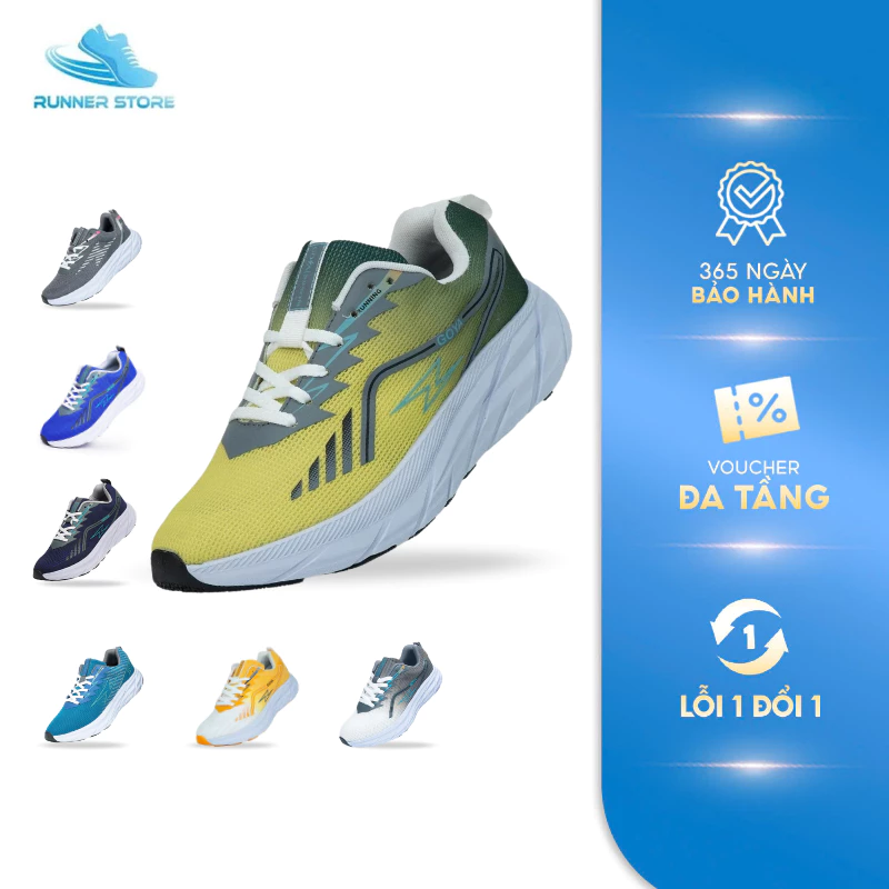 [Deal Hot] Giày thể thao chạy bộ nam nữ Goya Plus năm 2026 full màu - Siêu nẩy, Upper 100% Polyester thoáng khí