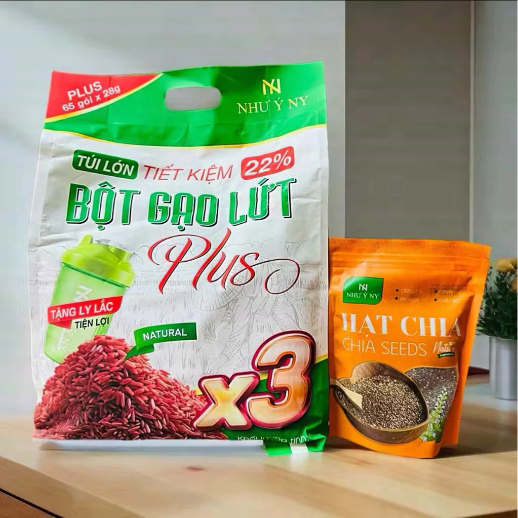 bột gạo lứt plus kèm hạt chia, dây, bảo hành