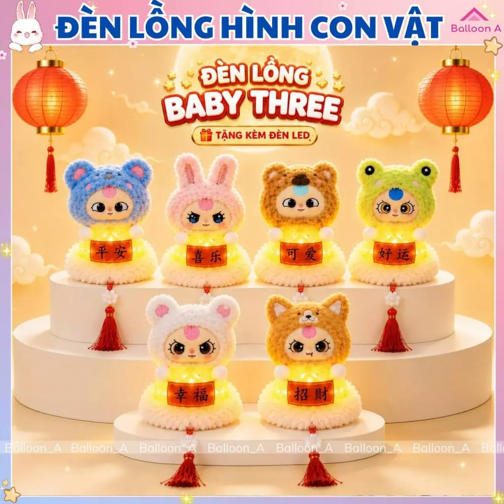 Đèn Lồng Trung Thu Rọ Nhựa  2026 – đèn lồng rọ nhựa mặt thú , lồng đèn trung thu lắp sẵn
