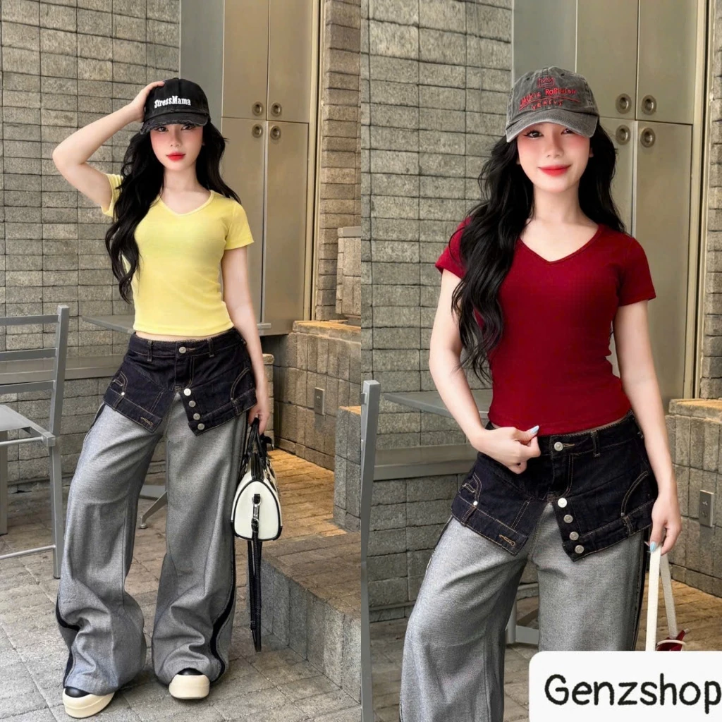 GENZSHOP Áo Thun Cổ V URBAN FIT Form Ôm Body Co Dãn BST27