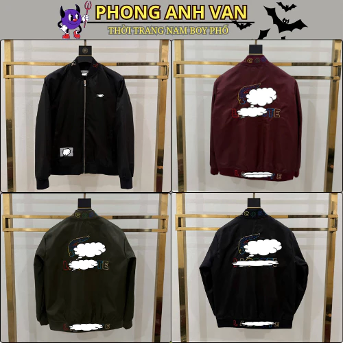 Áo Khoác Gío Nam Thêu Hình Cá Xấu Phối Chữ Lưng  Cực Nét - Áo Khoác Bomber Nam Nữ  Cao Cấp