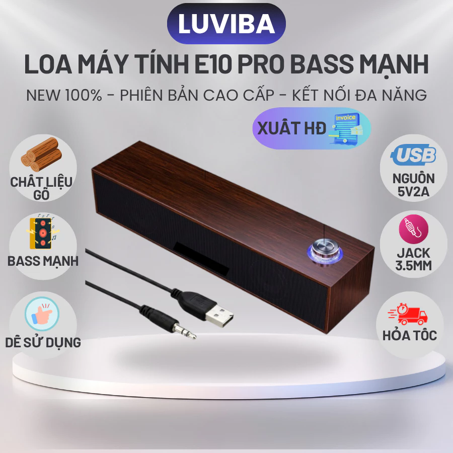 Loa Có Dây Âm Thanh Trầm Trong Và Sáng E10 Pro, Phù Hợp Cho Máy Tính Xách Tay Và Máy Tính Để Bàn