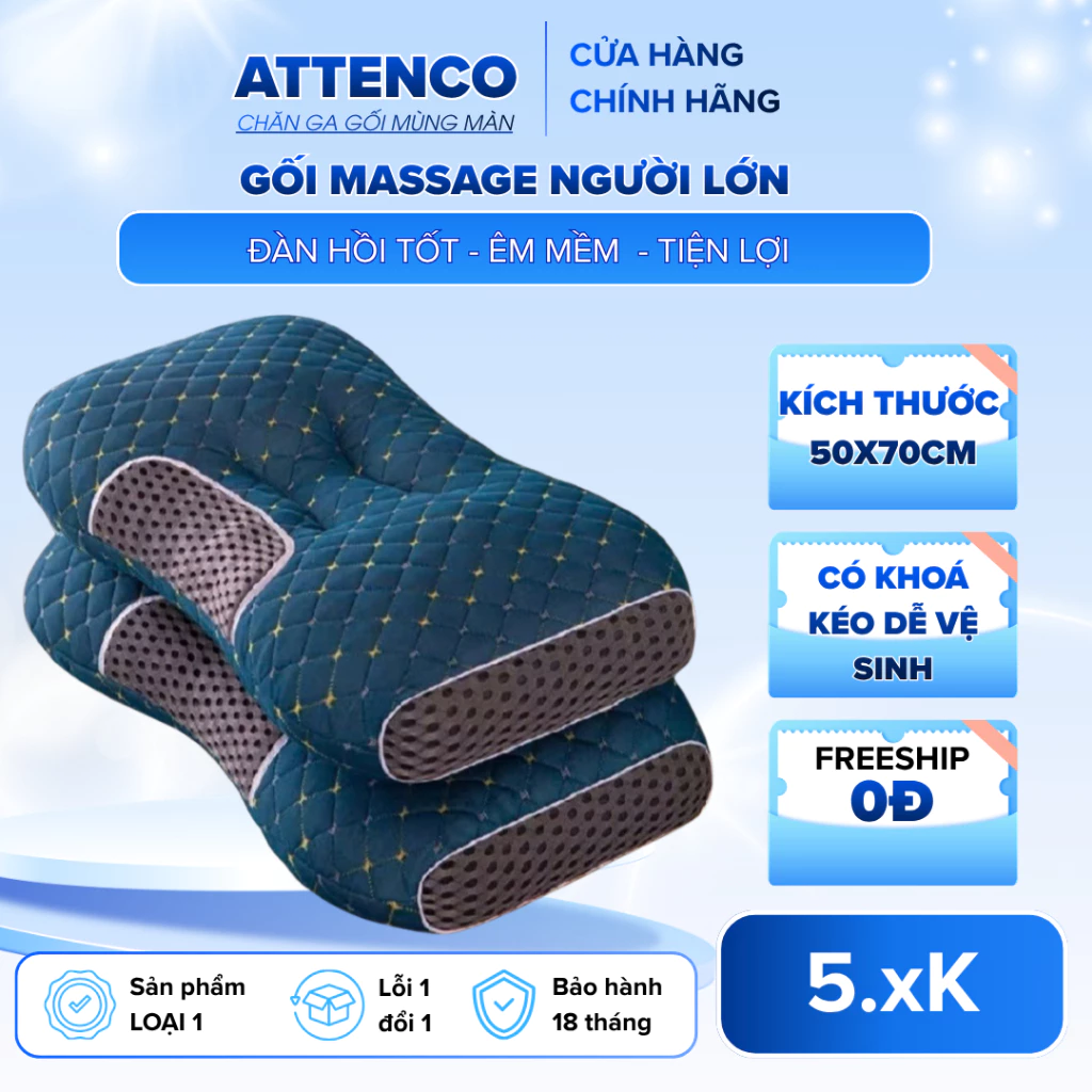 Gối Massage Chống Đau Cổ Vai Gáy Hàng Cao Cấp – Gối Spa Massage Chống Ngáy, Chống Đau Vai Gáy Giúp Ngủ Ngon