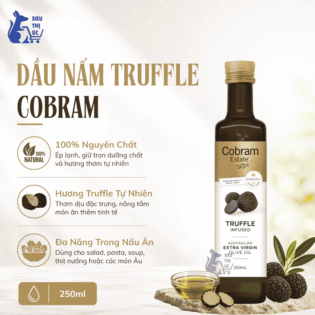Dầu Ô Liu Vị Nấm Truffle Cobram 250ml