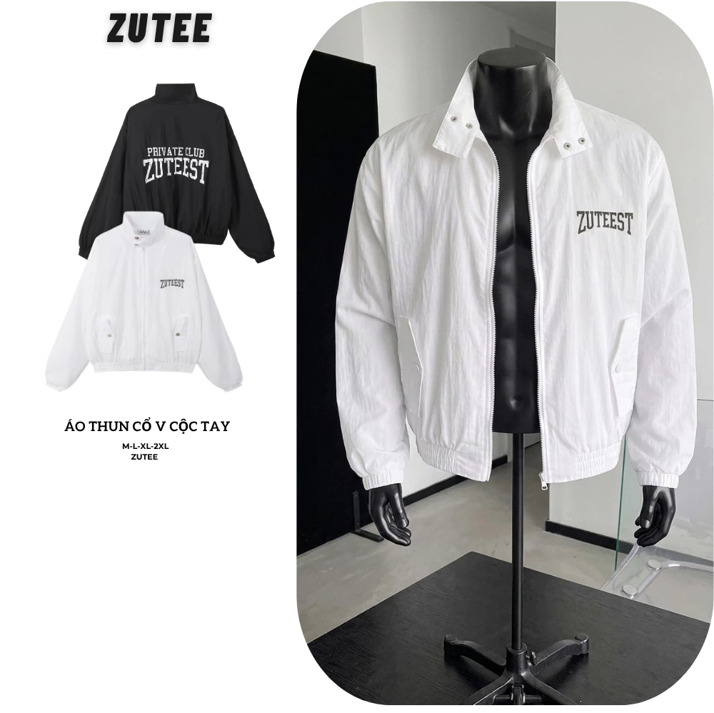 Áo Khoác Gió Jacket ZUTEE Áo Khoác Chống Nắng Khoác Dù Mỏng Form Boxy Gió Nhăn