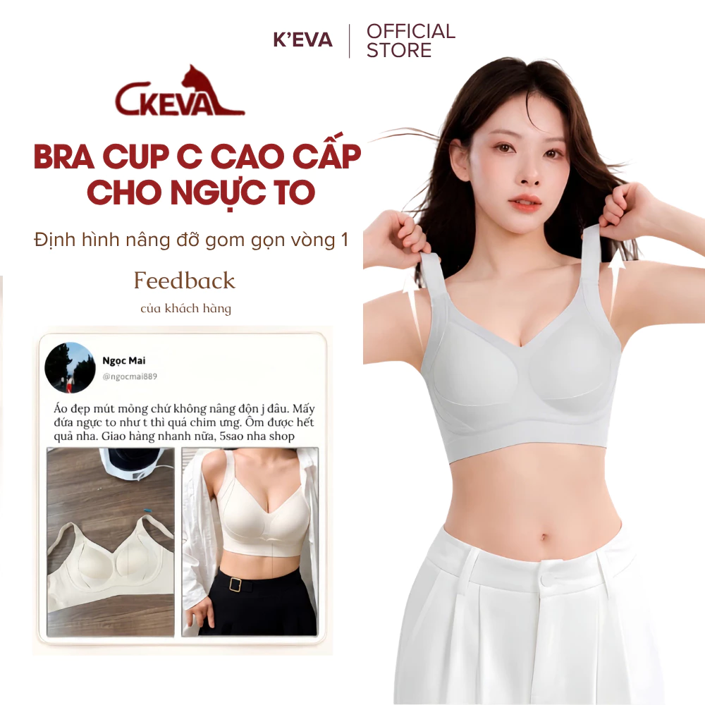 Áo Lót Big Size Cup C Cho Ngực To Không Gọng Mút Mỏng, Dây Vai Bản To Nâng Đỡ Chống Xệ Size 42 A337