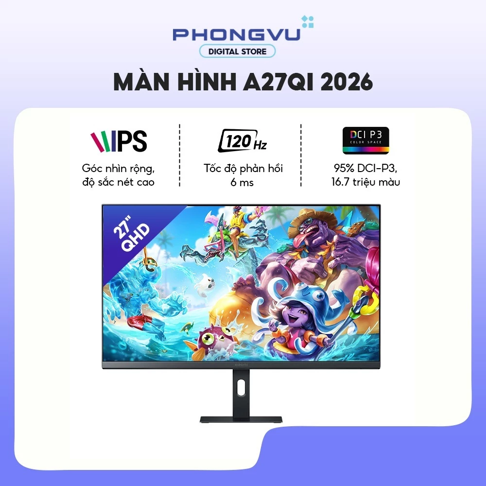 Màn Hình Xiaomi A27Qi Version 2026 -  27 inch - 2K - 100Hz/120Hz - IPS - Bảo Hành 36 Tháng